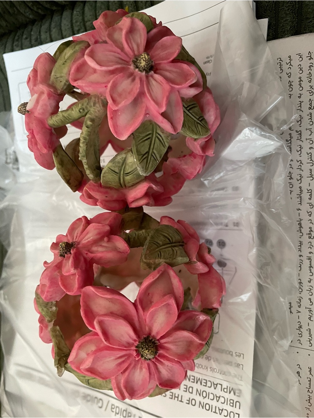 Pink Floral Decorative Candle Holders